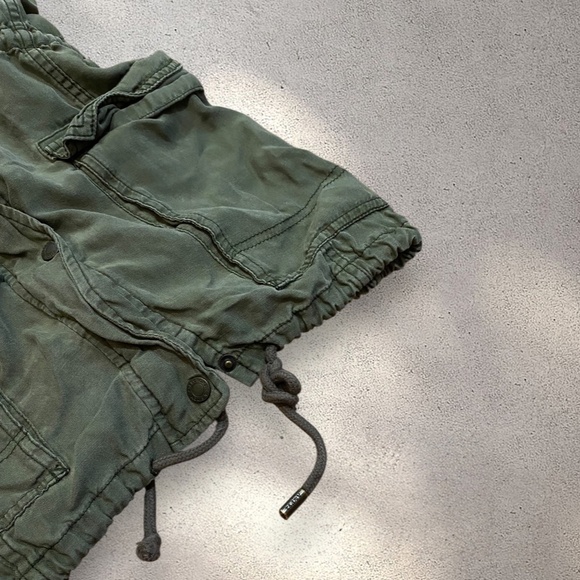 Vintage Abercrombie & Fitch Olive Green Hooded Military Utility Jacket - Picture 5 of 6